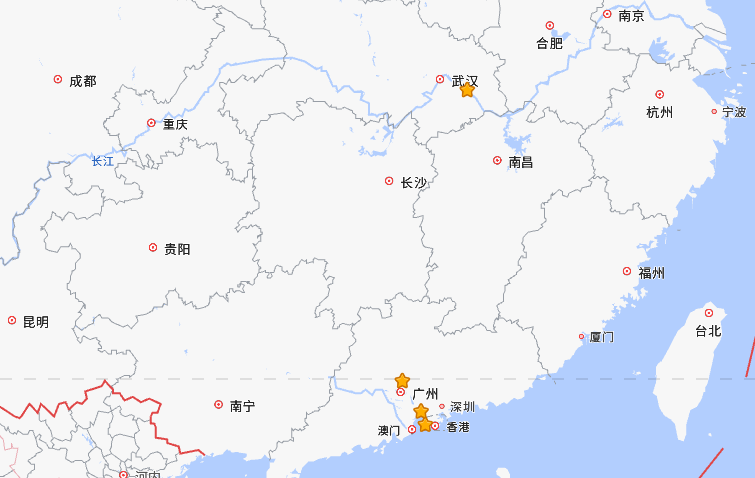 香港国际枢纽、深圳枢纽、广州枢纽、鄂州枢纽